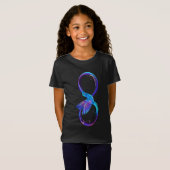 Neon Infinity Symbool met gloeiende Hummingbird T-shirt (Voorkant volledig)
