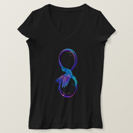 Neon Infinity Symbool met gloeiende Hummingbird T-shirt (Design voorkant)