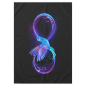 Neon Infinity Symbool met gloeiende Hummingbird Tafelkleed (Voorkant)