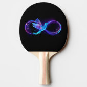 Neon Infinity Symbool met gloeiende Hummingbird Tafeltennisbatje (Achterkant)