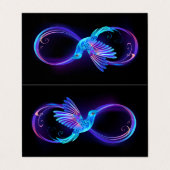 Neon Infinity Symbool met gloeiende Hummingbird Visitekaartje (Buitenkant ongevouwen)