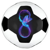 Neon Infinity Symbool met gloeiende Hummingbird Voetbal (Gedraaid)