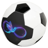 Neon Infinity Symbool met gloeiende Hummingbird Voetbal (Drie kwart)