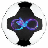 Neon Infinity Symbool met gloeiende Hummingbird Voetbal (Voorkant)