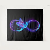 Neon Infinity Symbool met gloeiende Hummingbird Wandkleed (Voorkant (horizontaal))