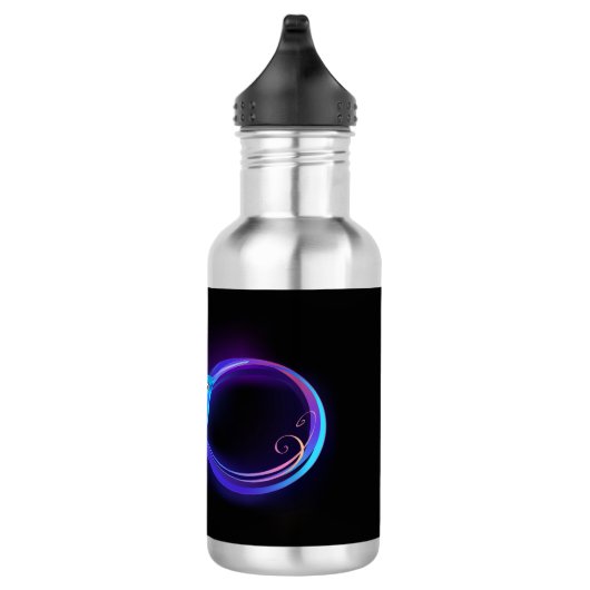 Neon Infinity Symbool met gloeiende Hummingbird Waterfles (Rechts)