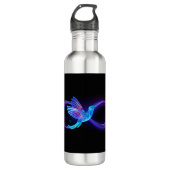 Neon Infinity Symbool met gloeiende Hummingbird Waterfles (Voorkant)