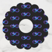 Neon Infinity Symbool met gloeiende Hummingbird Wijnglaslabel (Voorkant)