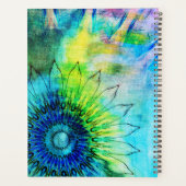 Neon inkt zonnebloem gepersonaliseerd planner (Achterkant)