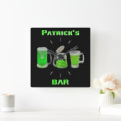 Neon Irish Pub Bar Sign Clock Personated Mancave Vierkante Klok (Huis)