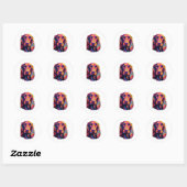 Neon Irish Setter Ronde Sticker (Vel)