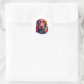 Neon Irish Setter Ronde Sticker (Tas)