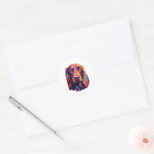 Neon Irish Setter Ronde Sticker (Envelop)