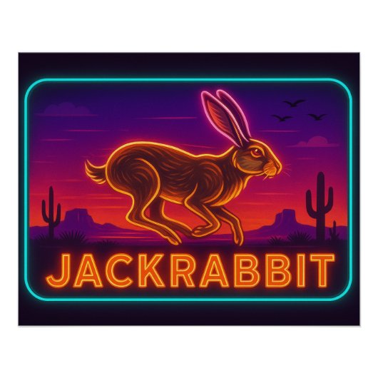 Neon Jackrabbit Poster (Voorkant)
