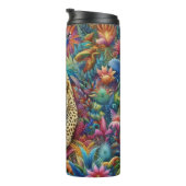 Neon Jaguar in een weelderig Oerwoud Thermosbeker (Geroteerd rechts)