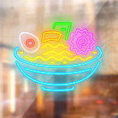 Neon Japans Ramen Noedel Restaurant Raamsticker (Vel 2)