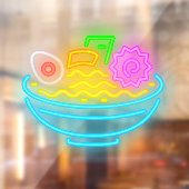 Neon Japanse Ramen Noodles Restaurant Raamsticker (Vel 2)