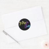 Neon Jazz Bar Teken Ronde Sticker (Envelop)