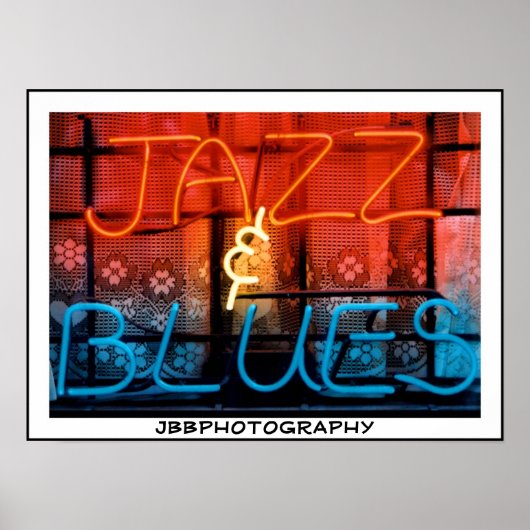 neon jazz blues poster (Voorkant)