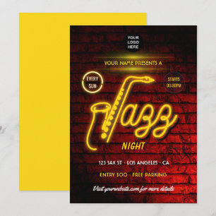 Neon Jazz Music Festival logo uitnodiging toevoege