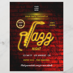 Neon Jazz Music Festival voegt logo en foto toe Flyer