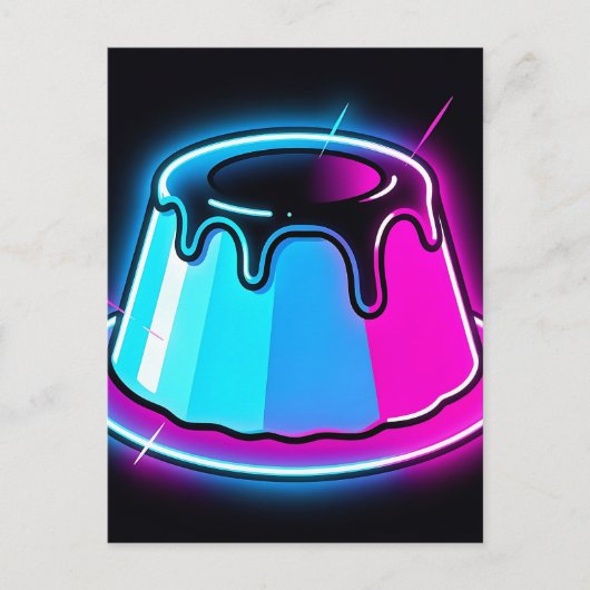 Neon Jelly Glow Dessert Kunst Briefkaart (Voorkant)
