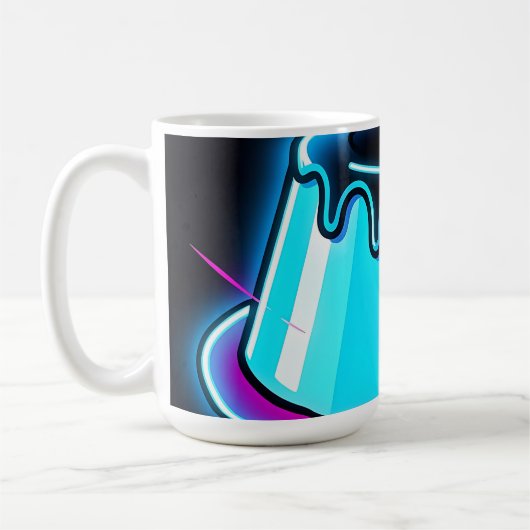 Neon Jelly Glow Dessert Kunst Koffiemok (Links)