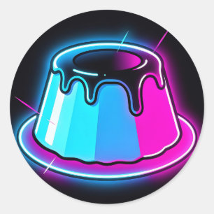 Neon Jelly Glow Dessert Kunst Ronde Sticker