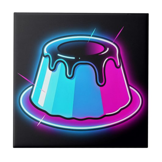 Neon Jelly Glow Dessert Kunst Tegeltje (Voorkant)