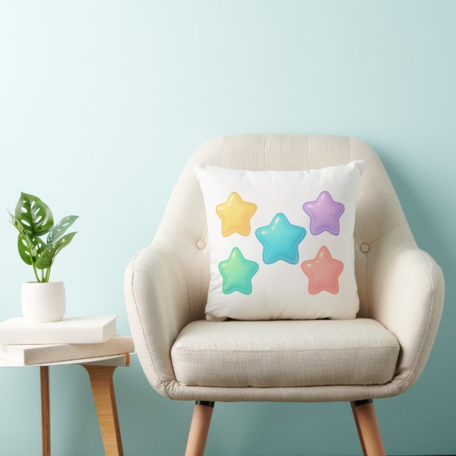 Neon Jelly Star Kussen | Cute Kawaii Glow  (Stoel)
