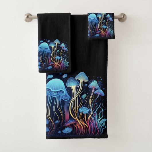 Neon Jellyfish Bad Handdoek (Insitu)