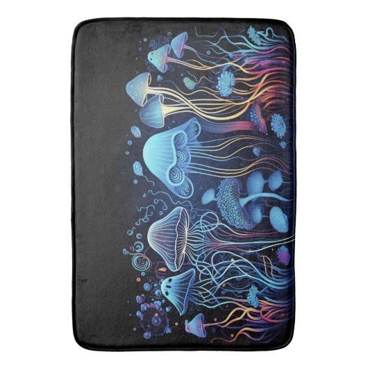 Neon Jellyfish Badmat (Voorkant Verticaal)