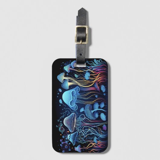 Neon Jellyfish Bagagelabel (Voorkant (verticaal))