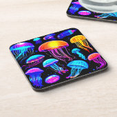 Neon Jellyfish Bier Onderzetter (Linkerzijde)