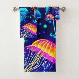 Neon Jellyfish Dreams Bad Handdoek