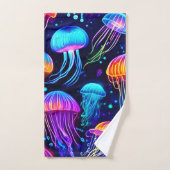 Neon Jellyfish Dreams Bad Handdoek (Handdoek)