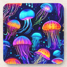 Neon Jellyfish Dreams Bier Onderzetter