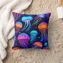 Neon Jellyfish Dreams Kussen