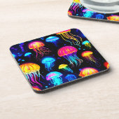 Neon Jellyfish Dreamscape Bier Onderzetter (Linkerzijde)