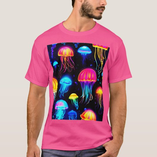 Neon Jellyfish Dreamscape T-shirt (Voorkant)