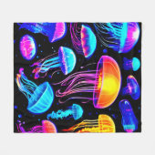 Neon Jellyfish Fleece Deken (Voorkant (Horizontaal))