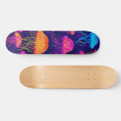 Neon Jellyfish – futuristisch fluorescerend skateb Persoonlijk Skateboard (Horizontaal)