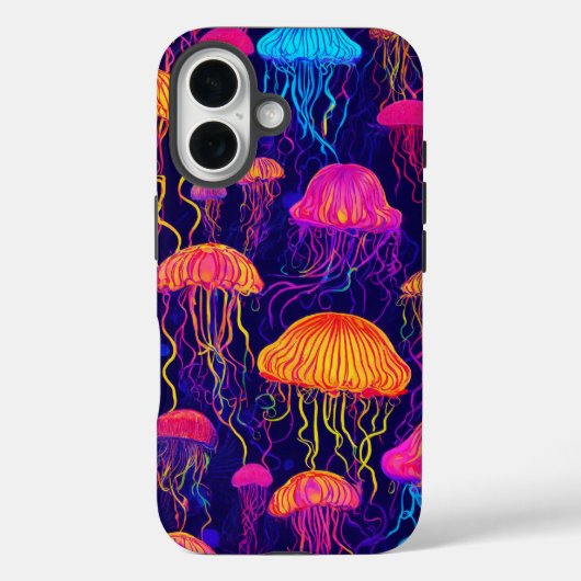 Neon Jellyfish: futuristische gloed telefoonhoesje Case-Mate iPhone Case (Achterkant)