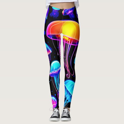 Neon Jellyfish Leggings (Voorkant)