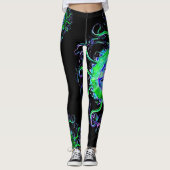 Neon Jellyfish Mandala Yoga Pants Runing Leggings (Voorkant)
