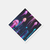 Neon Jellyfish Over Cyber City Servet (Hoek)