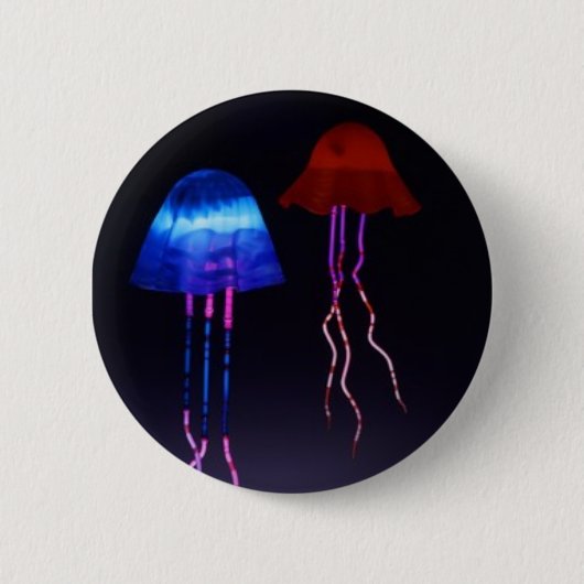 Neon Jellyfish Ronde Button 5,7 Cm (Voorkant)