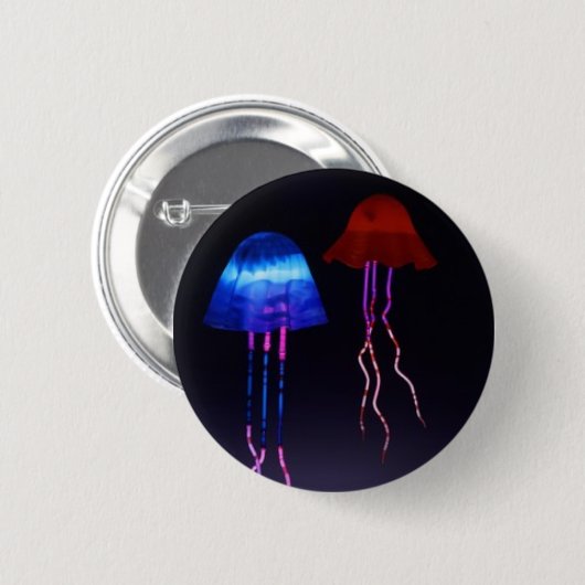 Neon Jellyfish Ronde Button 5,7 Cm (Voorkant /achterkant)