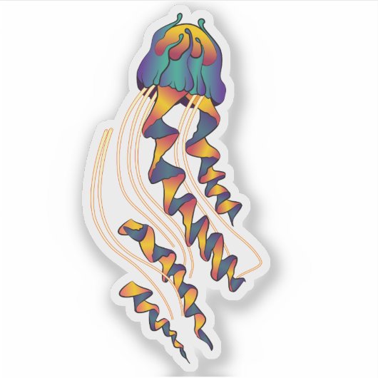 Neon Jellyfish Sticker (Voorkant)