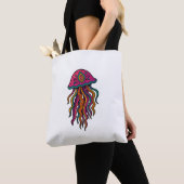 Neon Jellyfish Tote Bag – Trippy Sea Vibes (Dichtbij)